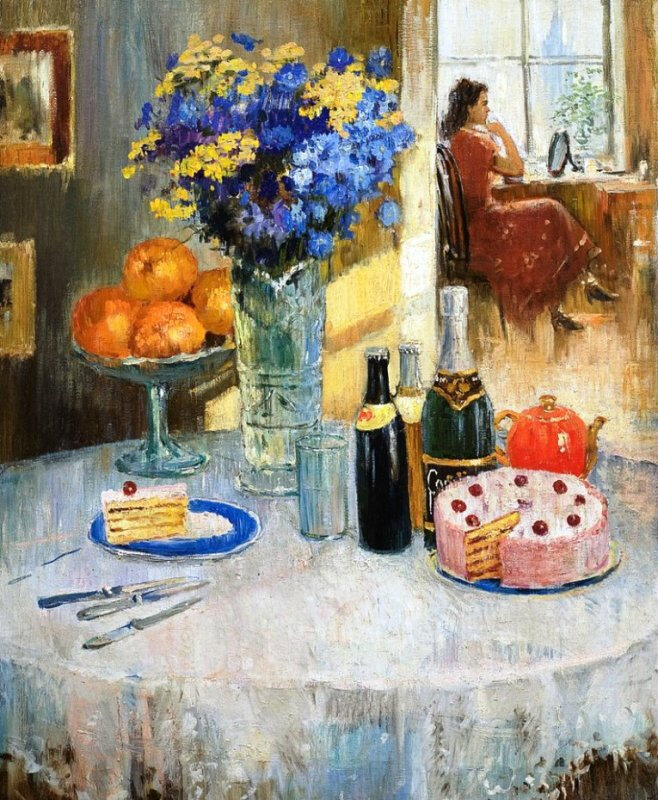 Юрий Пименов. Богато накрытый стол. 1950-е