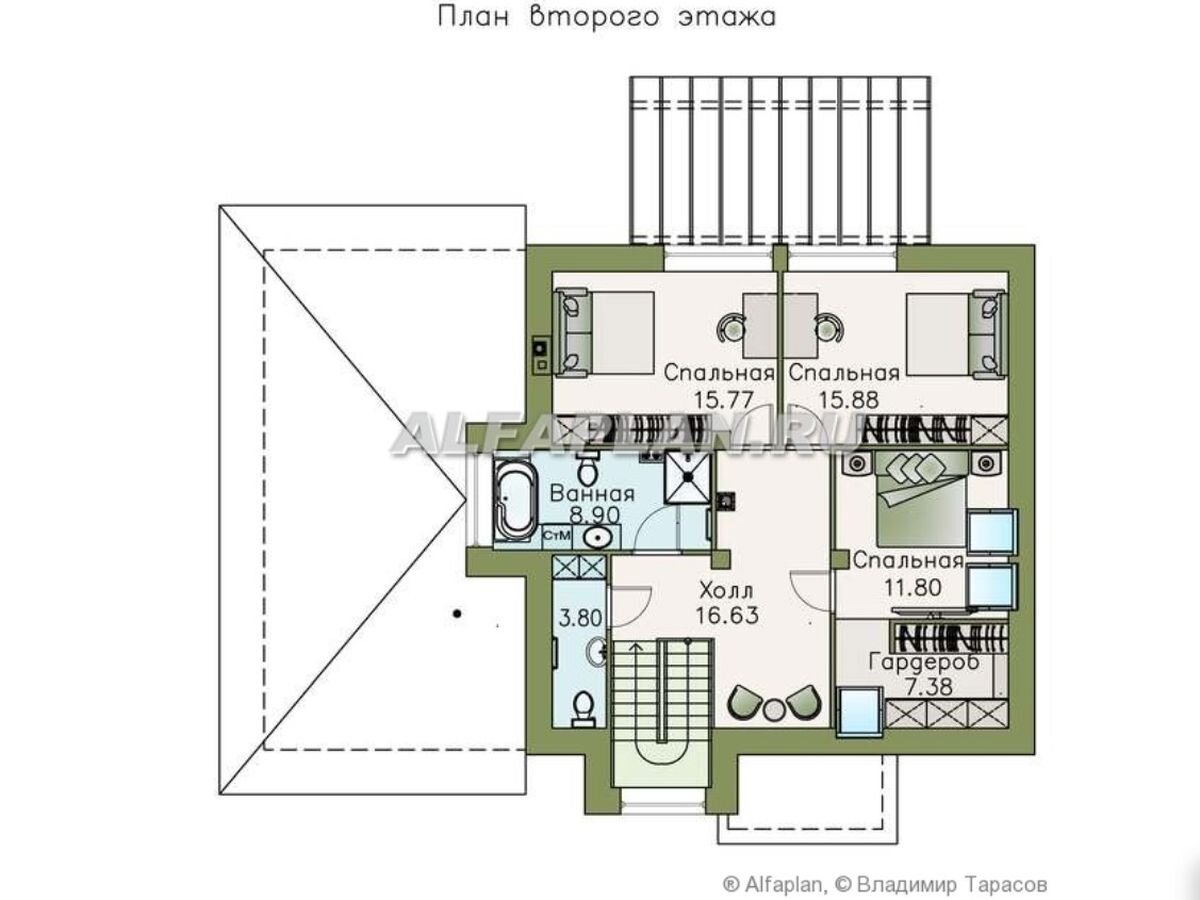 Планировка дома по проекту "Орион" 591В 