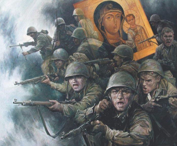 Якобы только так немцев и победили, с молитвой на устах. Источник pinterest.com