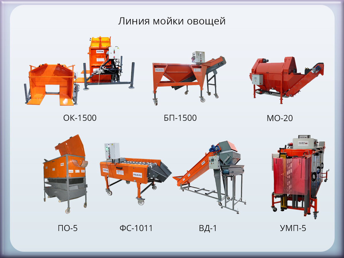 Линия мойки овощей