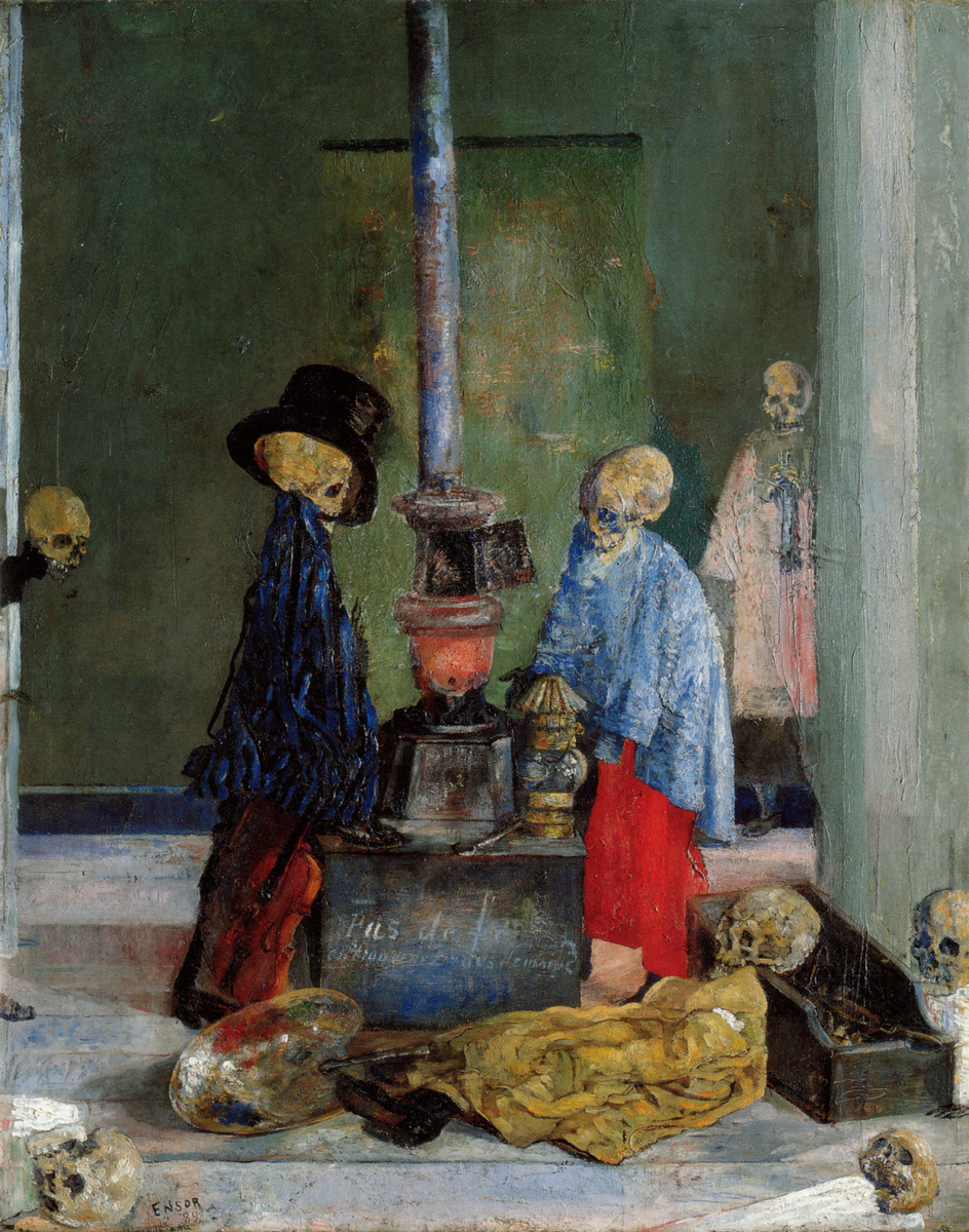 James Ensor | Skeletons Trying to Warm Themselves. 1889 © Artifex.ru
