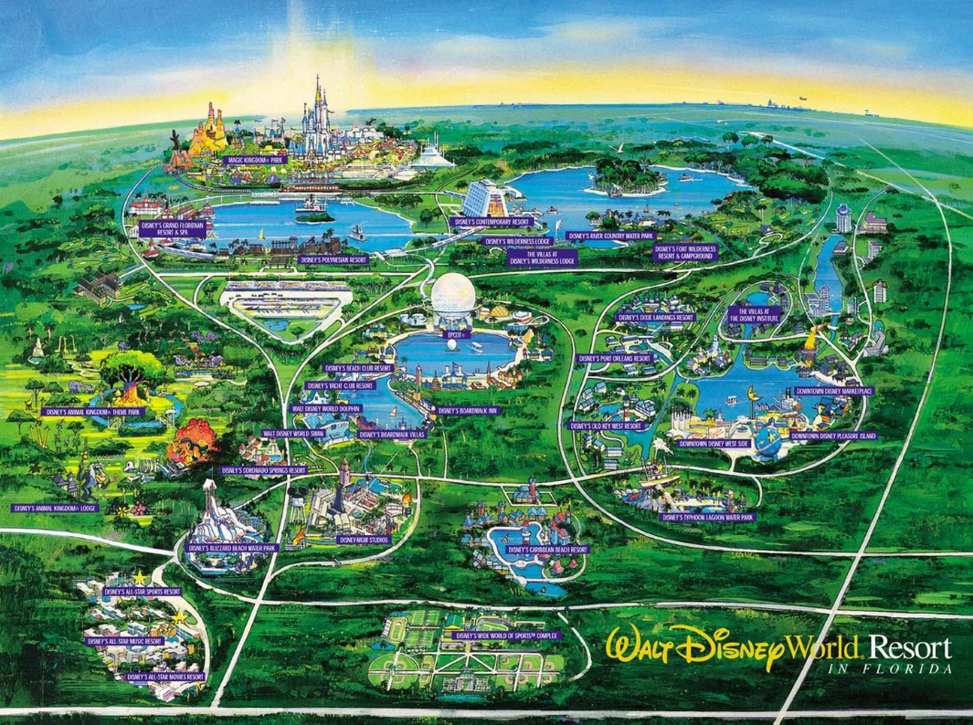 Устройство диснею. Диснейуорлд (Walt Disney World), Флорида. Диснейуорлд (Walt Disney World), Флорида карта.