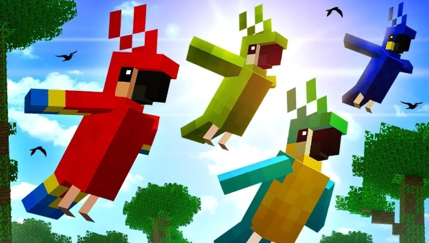 Летающие попугаи в Майнкрафт