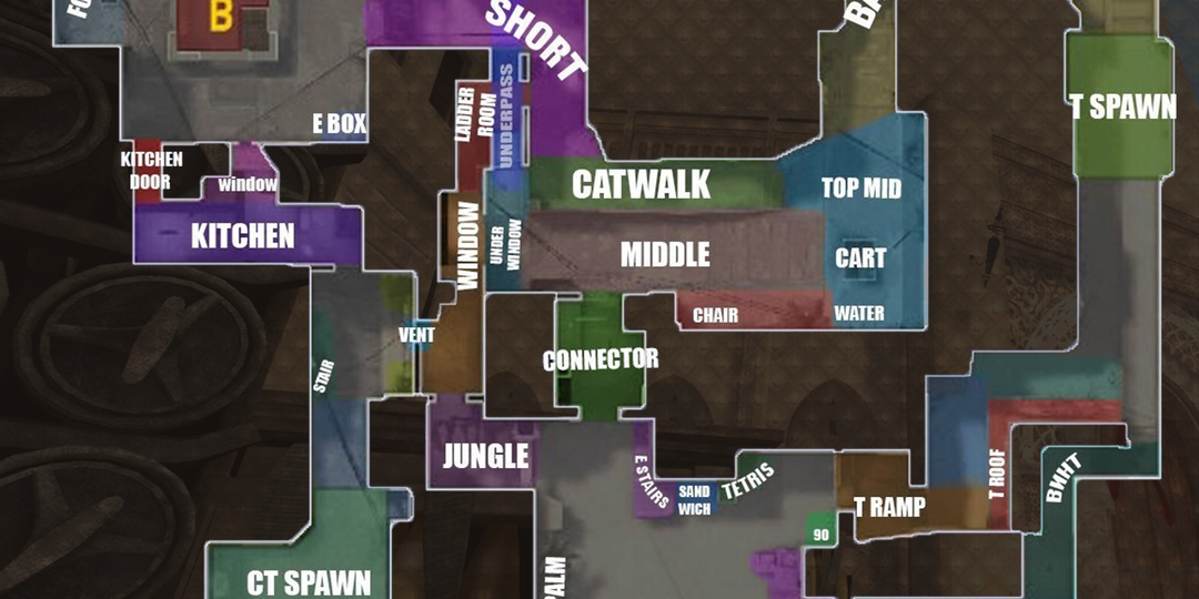 Как называются позиции на мираже (MIRAGE) CS:GO