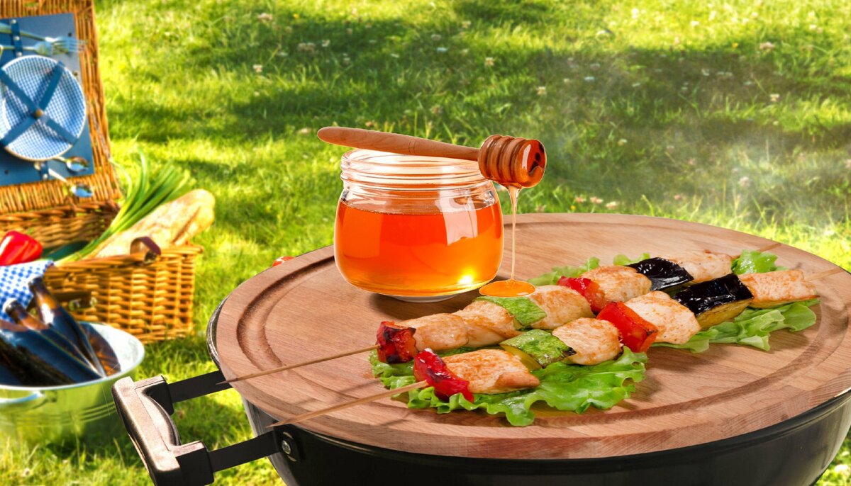 Куриный шашлык в медовом соусе с пивом