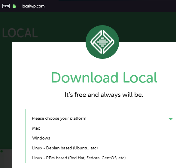 Скачайте Local для Windows - https://localwp.com/