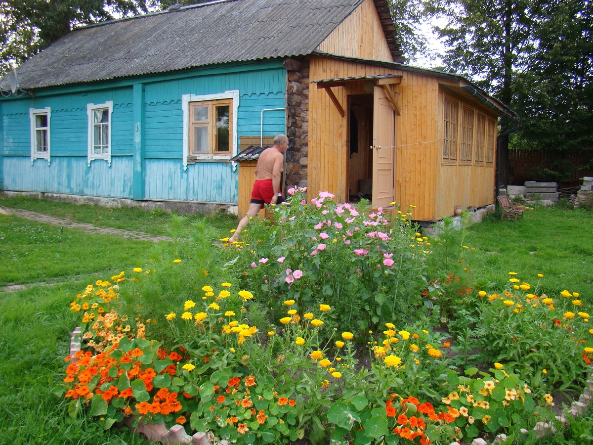 Наша не очень ухоженная клумба.