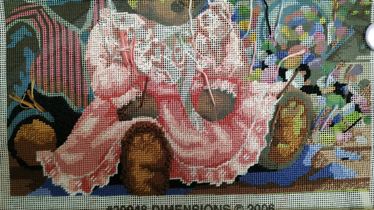 гобеленовая сетка с нанесённым рисунком