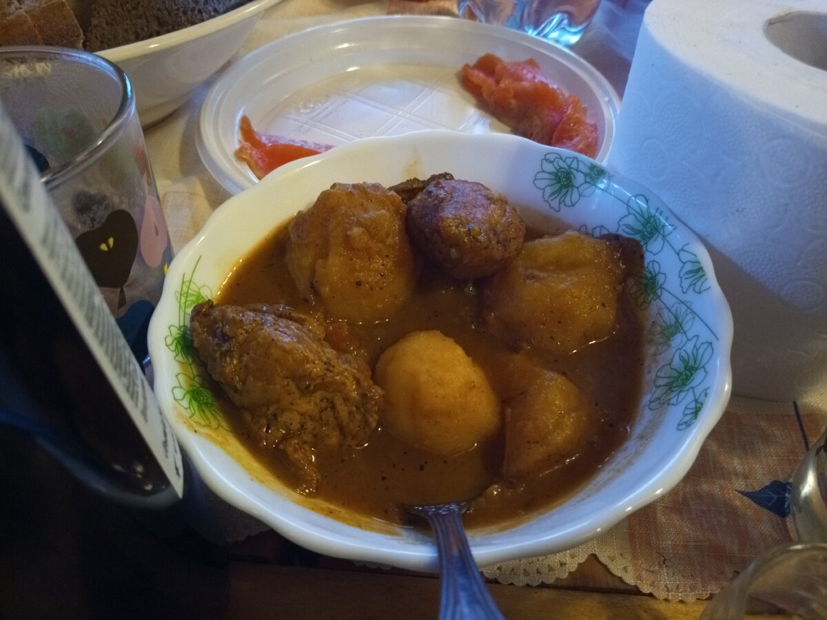 Картошка с мясом из казана