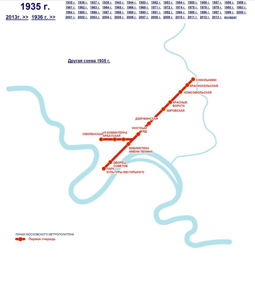 Первая карта метрополитена