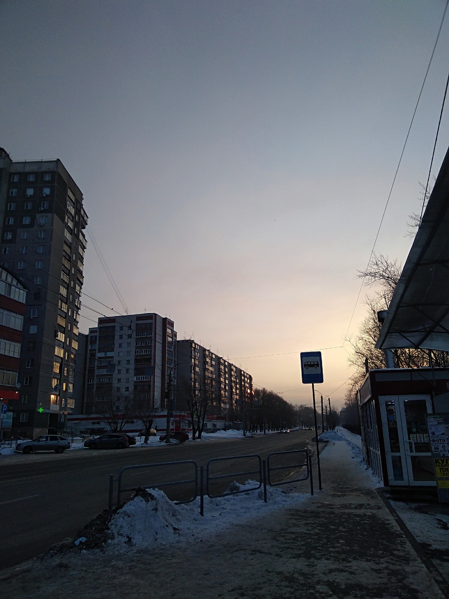 Фото того же утра, только в другом месте, но похоже. Как жаль, что камера съела нежные пастельные краски (и не передаёт морозный запах).