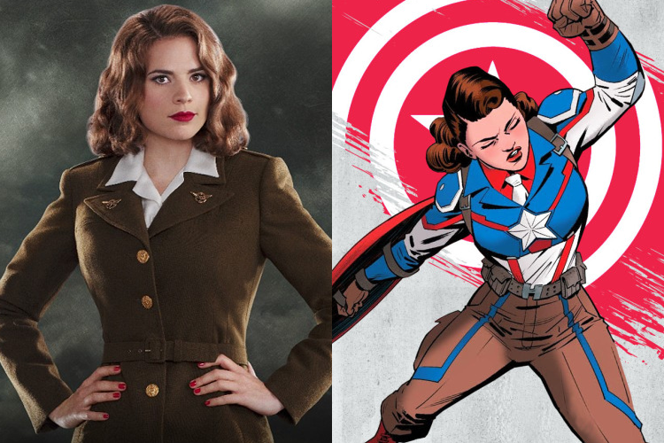 Роль капитана копейкина. Пегги Картер Капитан Америка комикс. Как зовут героиню Марвел которая богиня.
