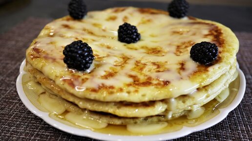 Пышные блины с мёдом и сгущёнкой . Вам очень понравится вкусный рецепт к чаю