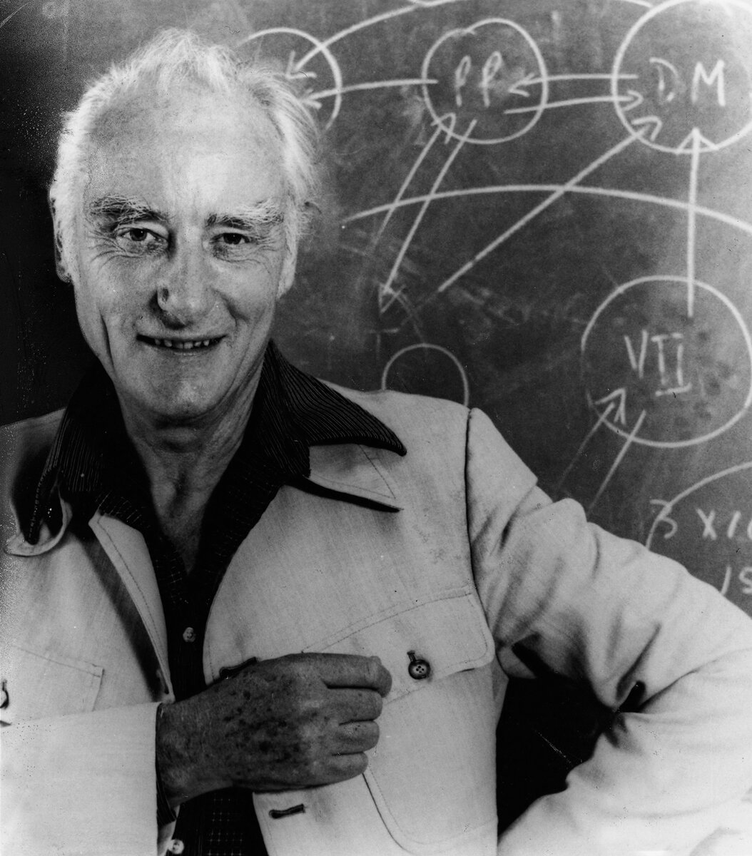 Фрэнсис Крик (1916 –  2004) британский молекулярный биолог, биофизик и нейробиолог. Лауреат Нобелевской премии по физиологии и медицине 1962 года - совместно с Джеймсом Д. Уотсоном и Морисом Х. Ф. Уилкинсом с формулировкой «за открытия, касающиеся молекулярной структуры нуклеиновых кислот и их значения для передачи информации в живых системах». Один из самых одаренных и влиятельных  нейробиологов второй половины XX века. Колоссальный вклад Крика в науку (двойная спираль ДНК, природа генетического кода, открытие информационной РНК, механизм синтеза последовательности аминокислот белка на матрице информационной РНК и введение биологии сознания в свои права) ставит его в один ряд с Коперником, Ньютоном, Дарвином и Эйнштейном.  Википедия