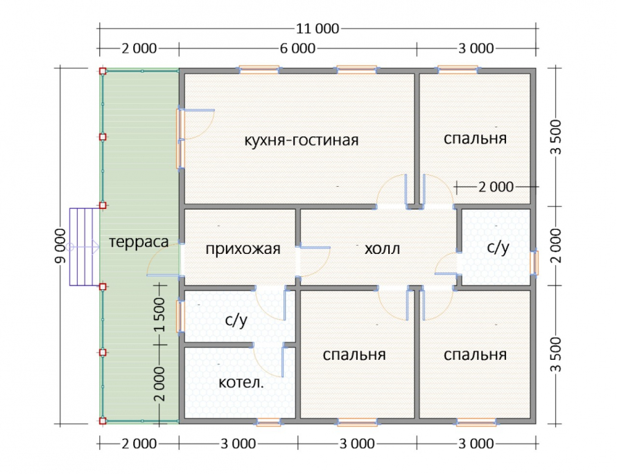 Планировка дома К-22