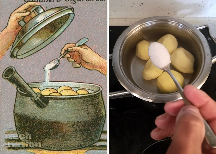 Сахар при варке картошки сделает блюдо вкуснее и крахvалистее / / Изображение: дзен-канал technotion