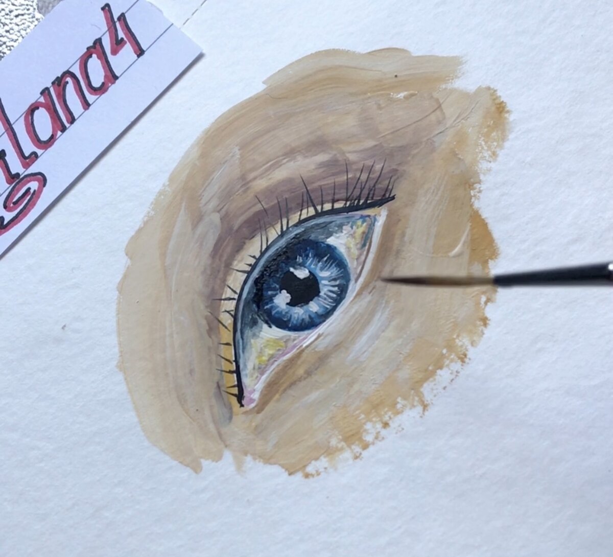 Рисунок глаза гуашью
