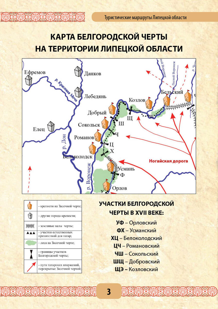 Карта белгородской засечной черты