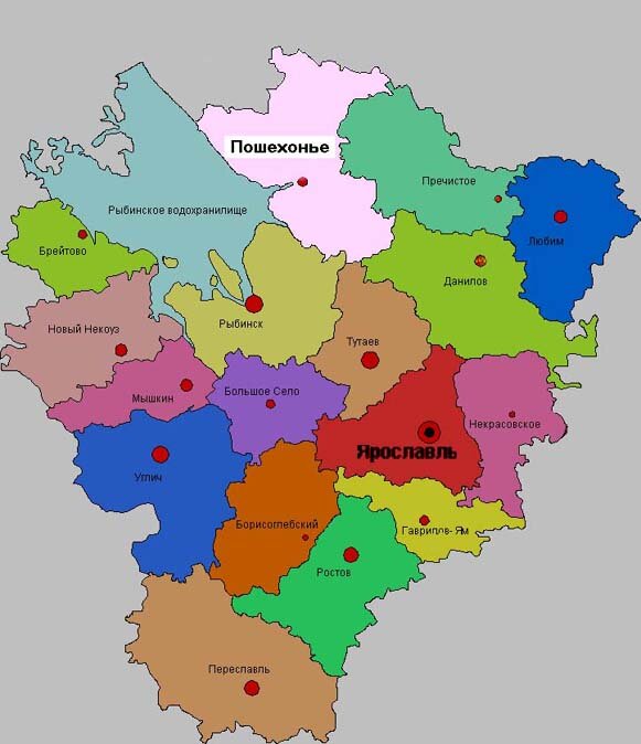 Карта с районами
