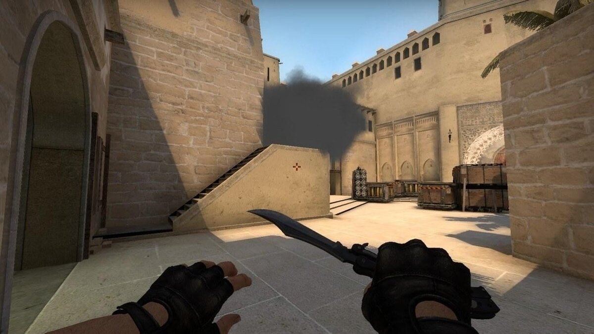 Раскидка гранат в CS:GO Mirage (смок с выступа на лестницу)