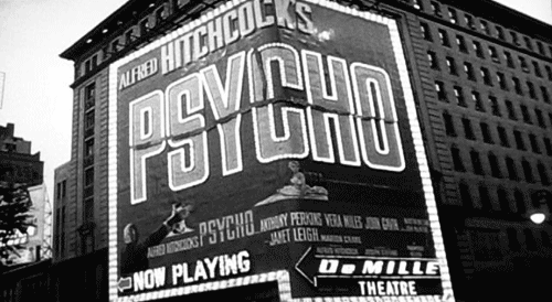Рекламная вывеска к премьере фильма «Психо» 