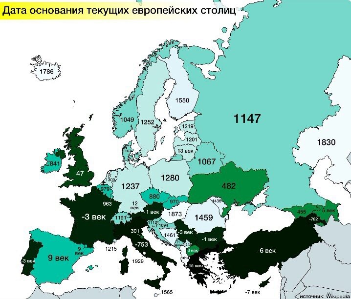 Столицы европейских стран карта