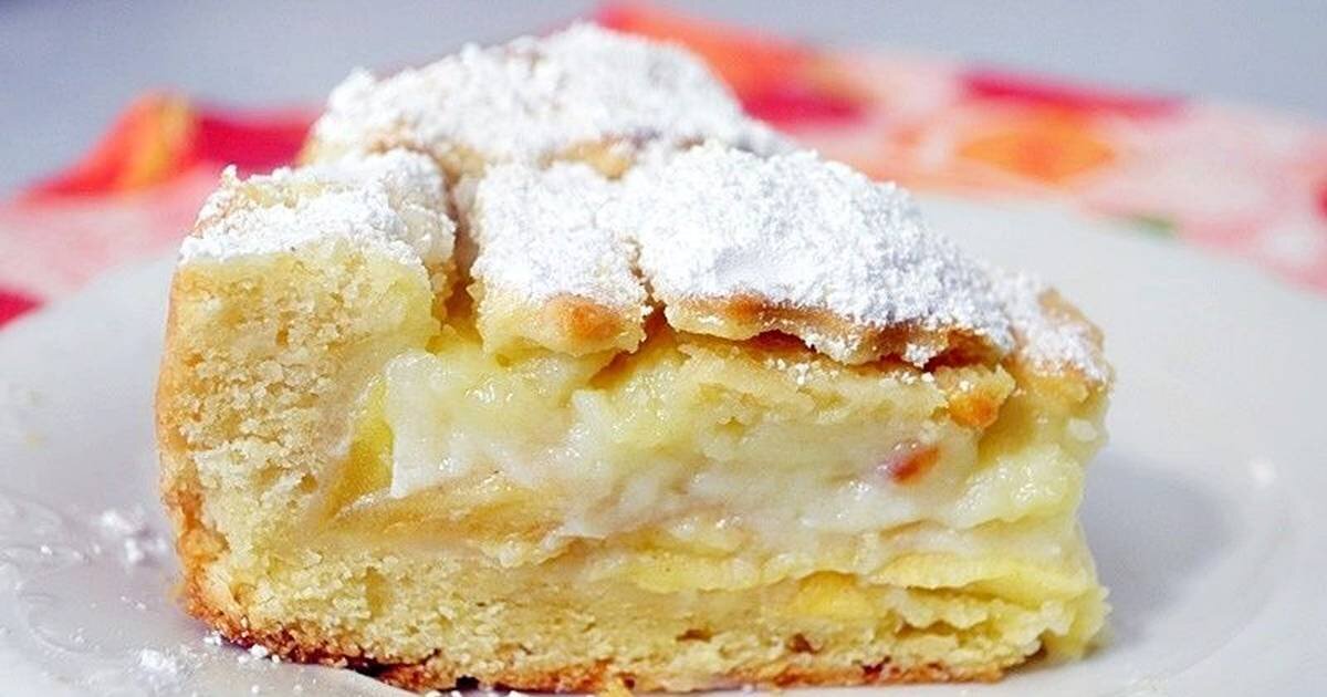 Яблочный пирог с заварным кремом