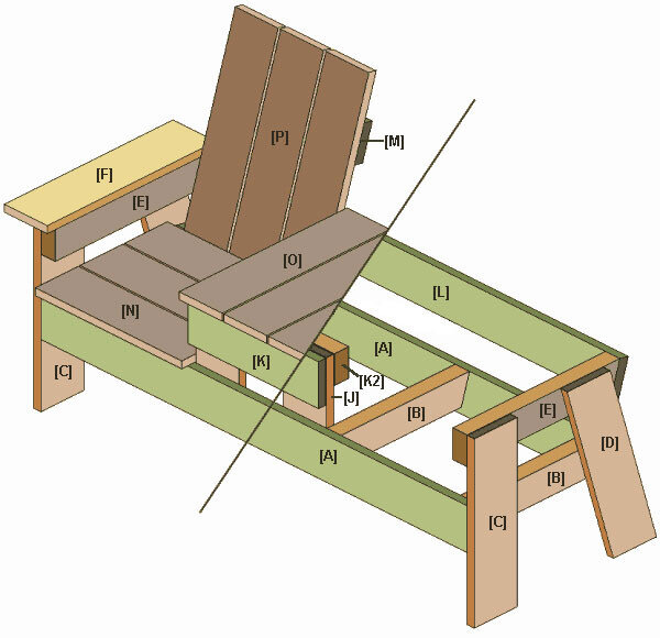 Двухместная скамейка со встроенным столиком своими руками: чертеж и пошаговая инструкция