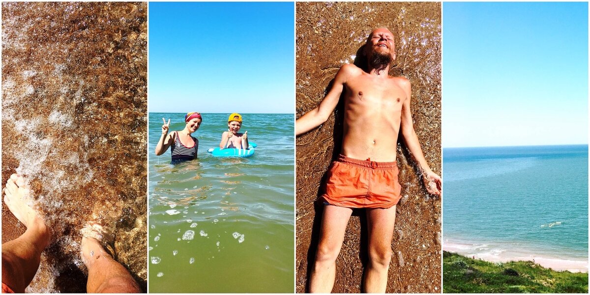 Посёлок За Родину: шикарные виды с высоты, мелкое море, голубая глина.