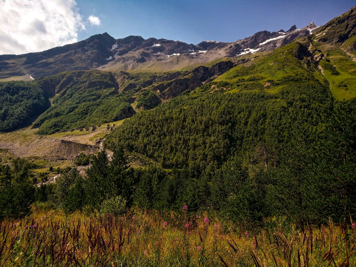 Виды, по дороге от поляны Азау до посёлка Чегет.