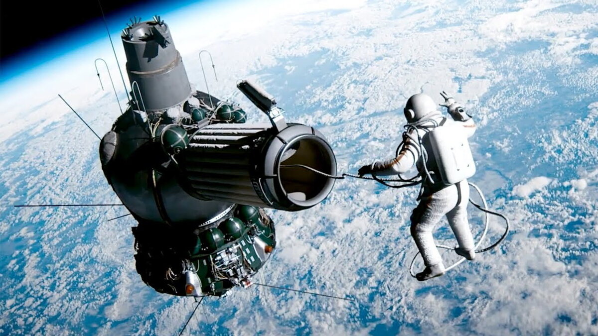 Продолжительность первого выхода в космос. Космический корабль Восход 2 Леонова. Первый выход в открытый космос Леонова.
