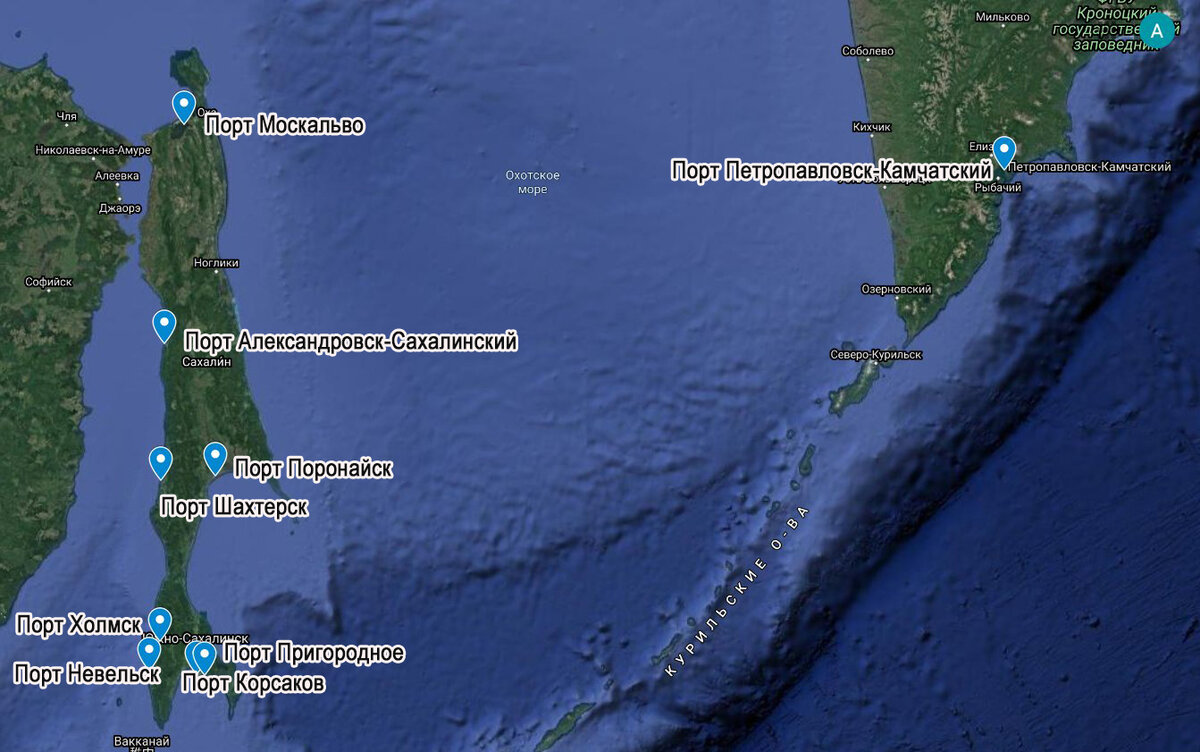 Карта морей сахалина
