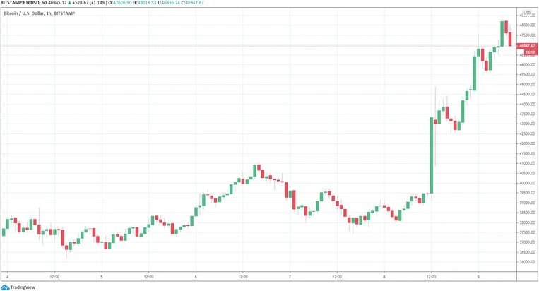  BTC / USD, Bitstamp.  Источник: TradingView