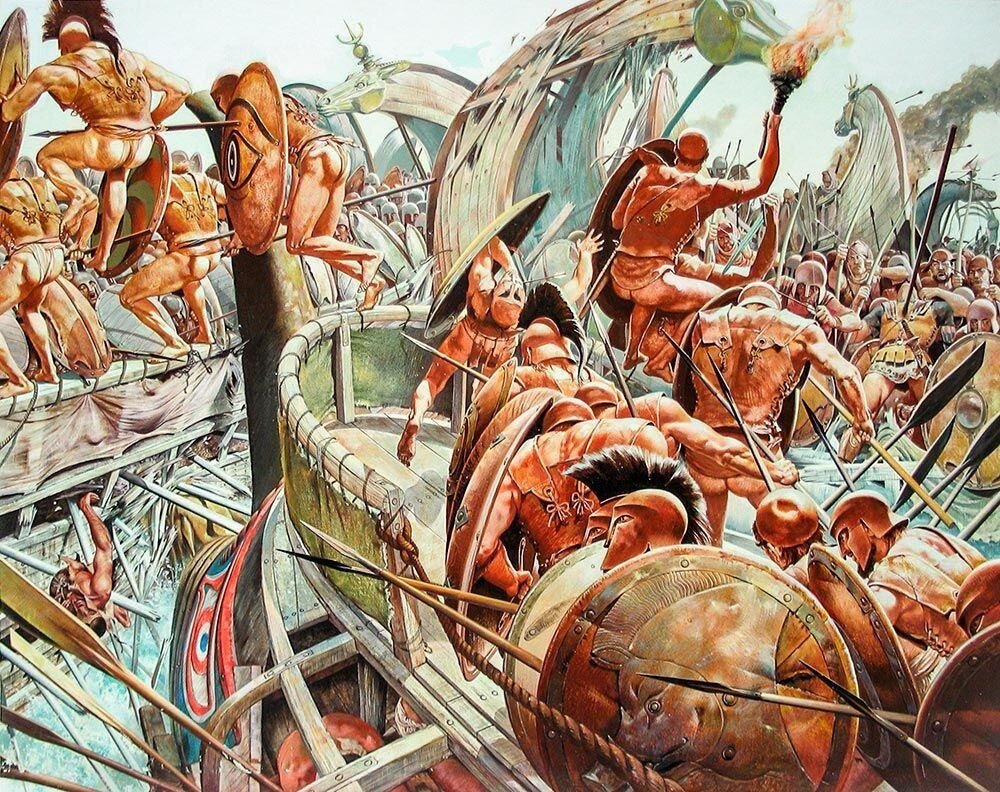 Битва при Саламине. Картина современного художника.