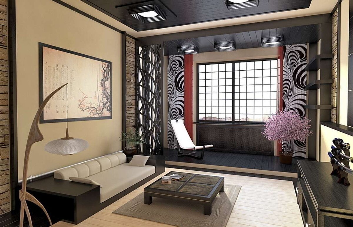 Отделка комнаты в японском стиле фото