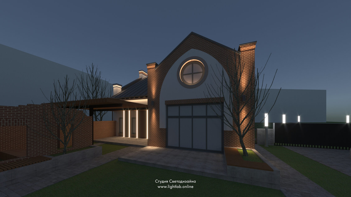 Вид 2. Концепция фасадного освещения.