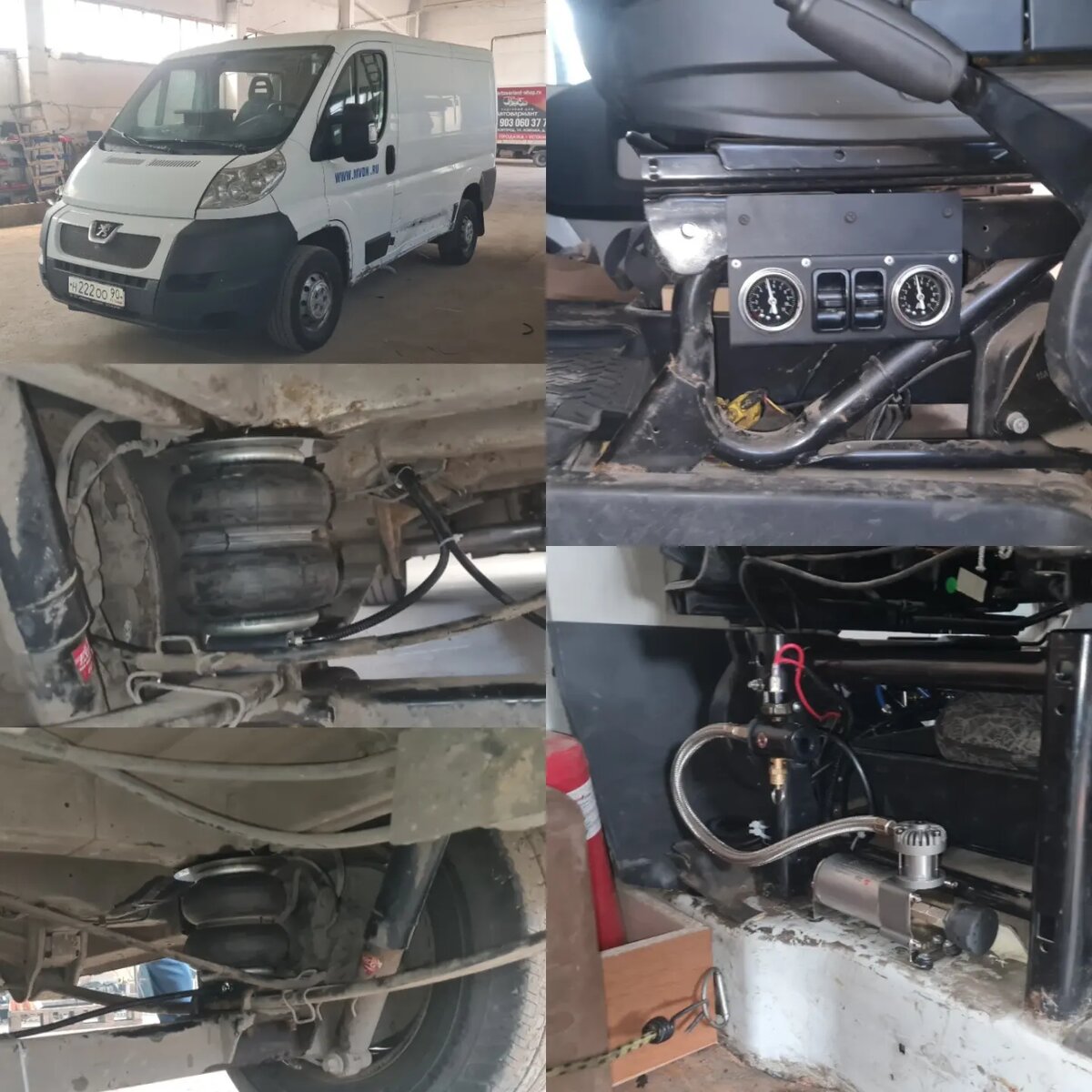 Установка пневмоподвески на Пежо Боксер