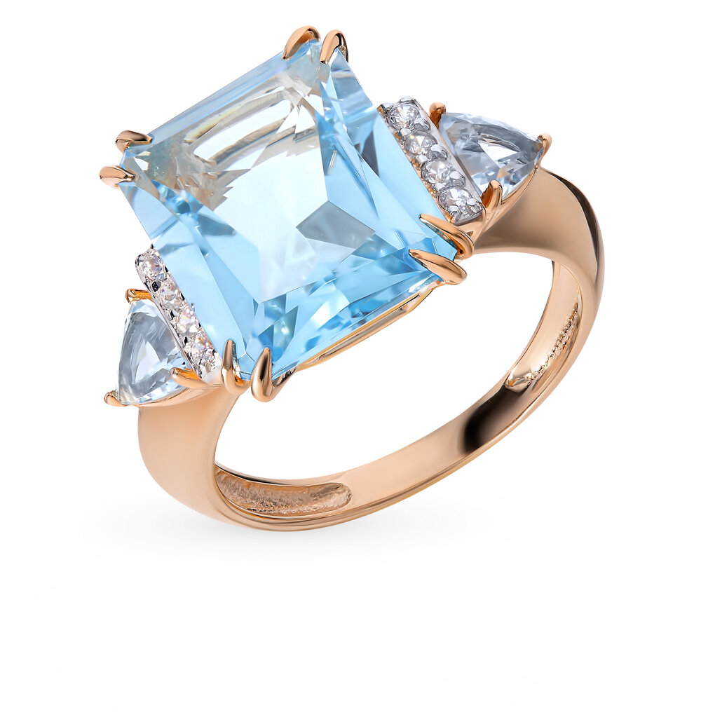 Золотое кольцо с топазом, арт. 80869