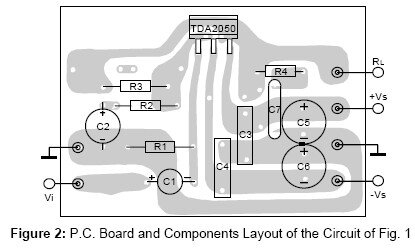 DIY 2 х 30W amplifier on TDA and TL project. Schematic and Komitart LAY6.