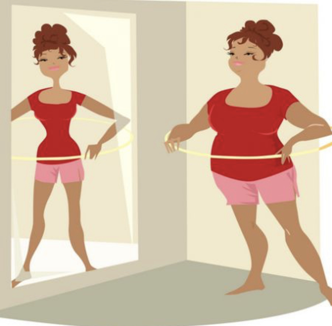 Примерно так я убеждала себя, что мой вес не так уж плох и большая пицца на ночь совсем не повредит