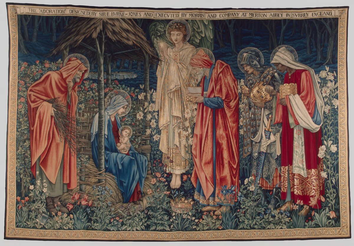 Шпалера "Поклонение волхвов" 1902 г. Рис. Эдвард Берн-Джонс, производство Мертенской мануфактуры У. Морриса