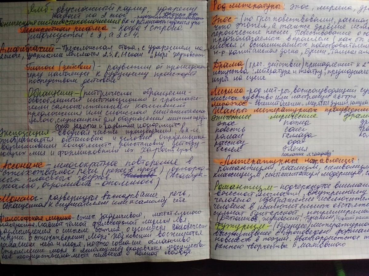 мои записи, термины по литературе