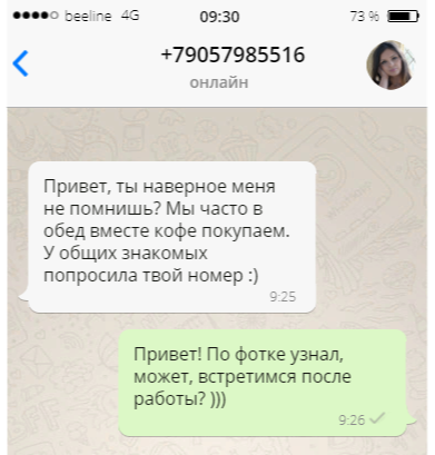 Пример фальшивой переписки от автора