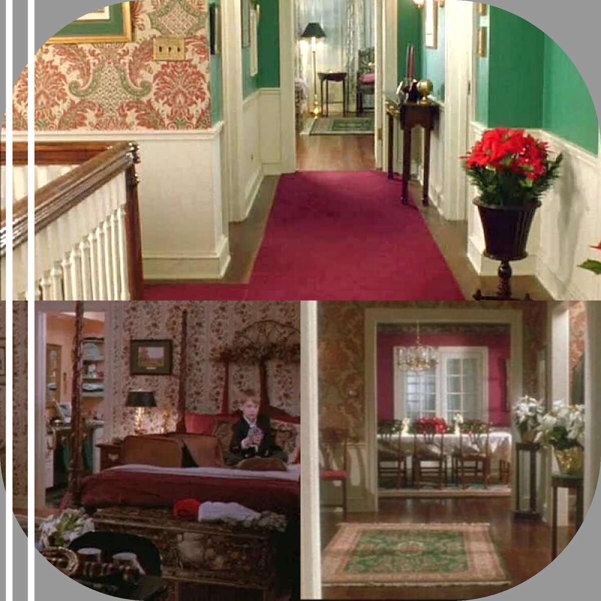 Дом специально для съемок оформили в зелено-красных тонах, чтобы создать рождественскую атмосферу