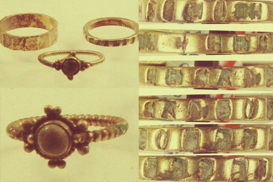Золотые кольца и браслеты из клада
