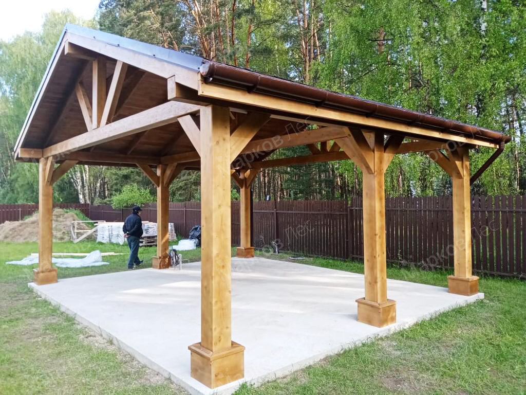 Проект деревянного навеса для автомобиля