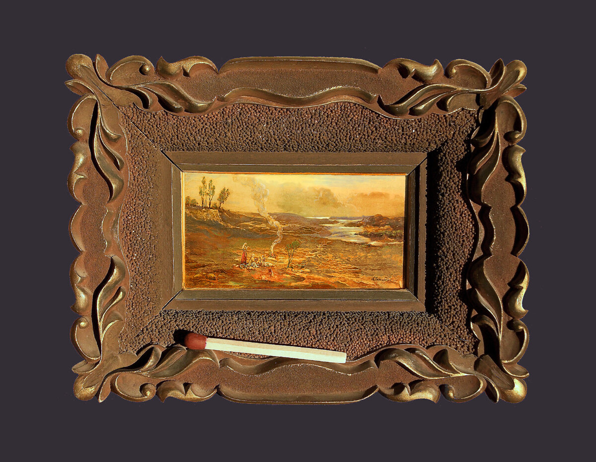 Ужин на природе. Миниатюра Ромуальда Яковенко. Фотография предоставлена каналу Ромуальдом Яковенко.