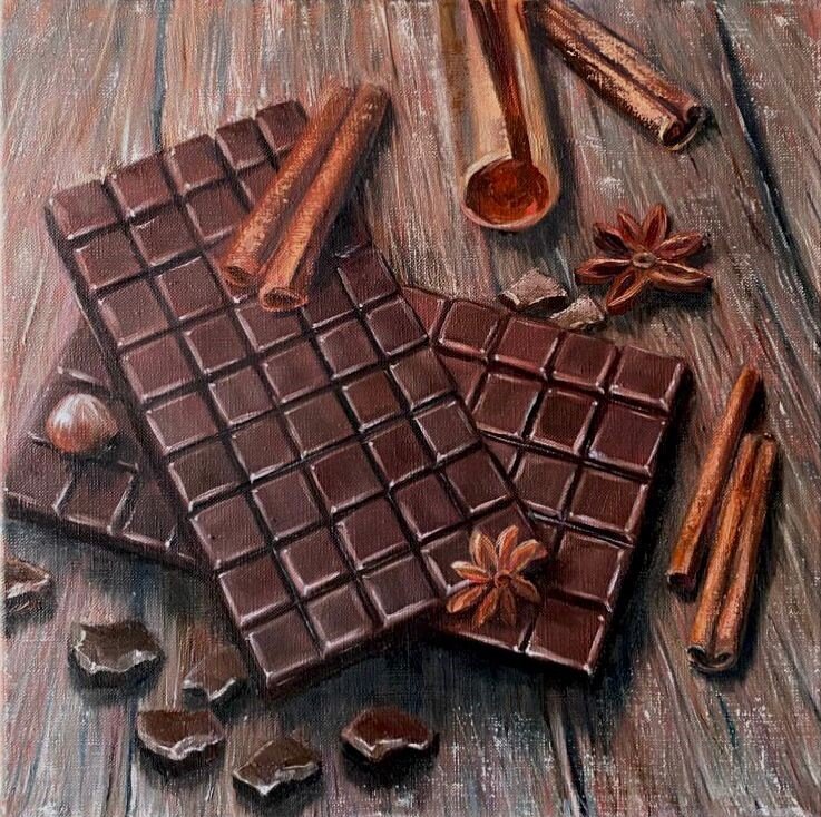 Ludmila Gorbunova Art/  «Время для шоколада», 36*36, 2021