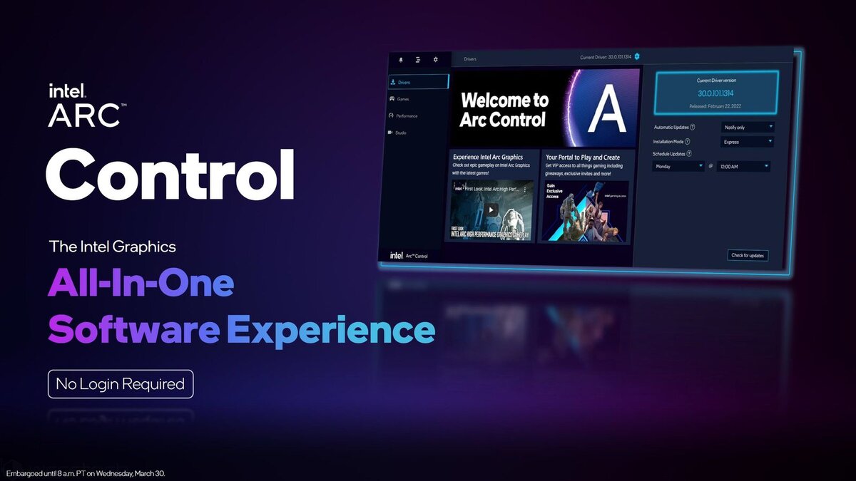 Intel Arc Control, источник: Intel