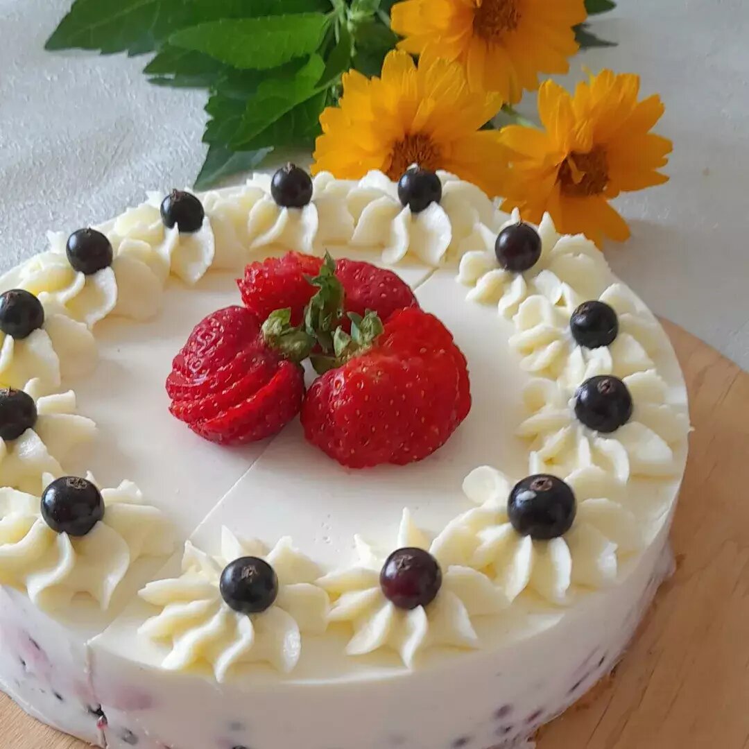 Творожный торт с фруктами Рецепт с пошаговой инструкцией приготовления и фото.